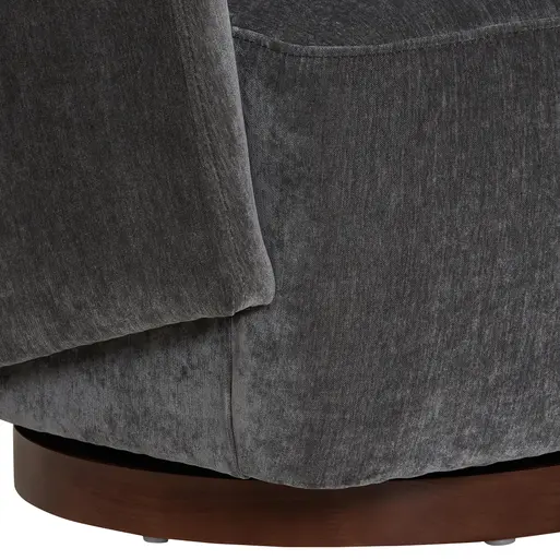 Cordelle swivel chair with faux fur pillows sales