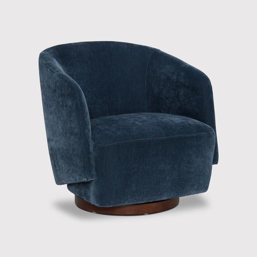 Blue pattern hot sale swivel accent chair