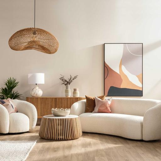 Cream outlet boucle sofa