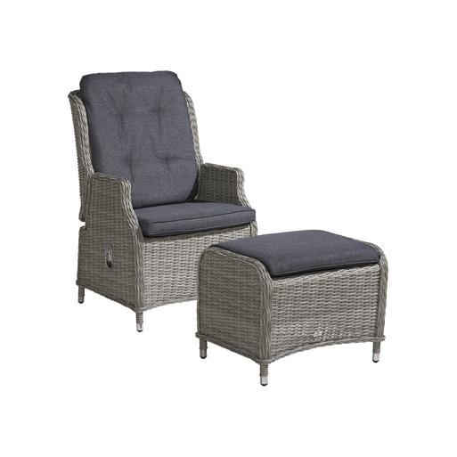 Outdoor reclining lounge clearance chair with ottoman