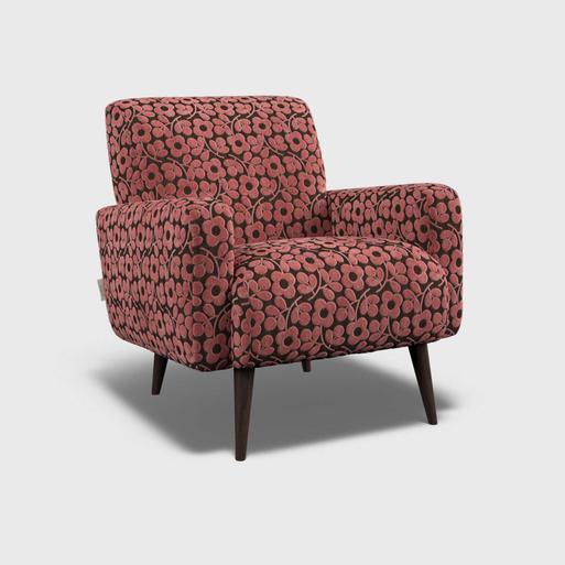 Red patterned armchair deals