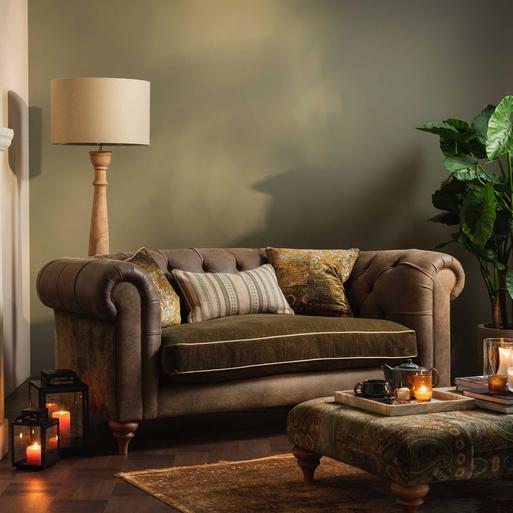 Chocolate brown leather loveseat discount