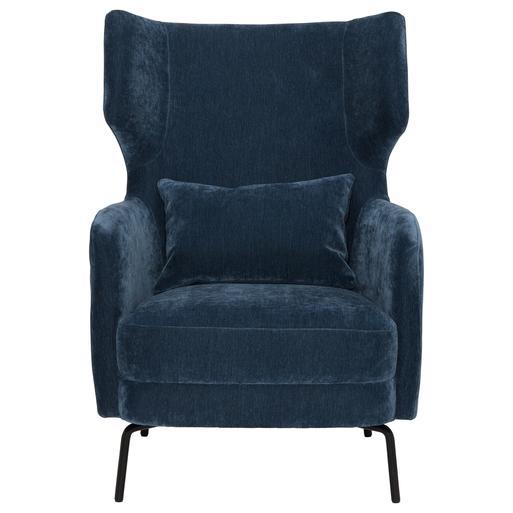Ribera Navy Blue Curved Fabric Accent Chair Barker Stonehouse