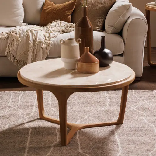 Round brown sales side table