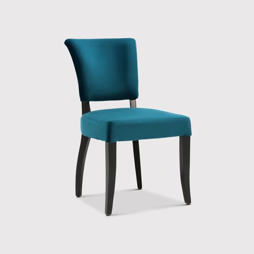 Teal upholstered shop dining chairs