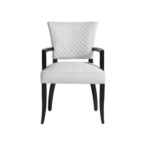 White upholstered chair 2025 with arms