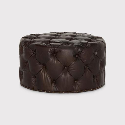 Timothy Oulton Lord Digsby Round Medium Footstool Barker Stonehouse