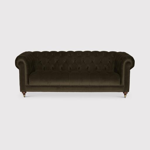 Ullswater Green Velvet Chesterfield 3.5 Seater Sofa Barker