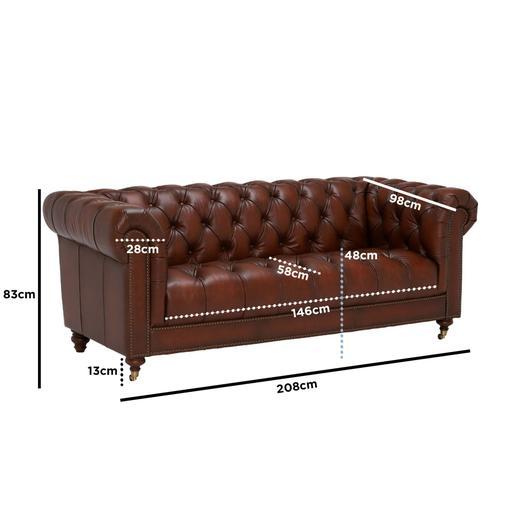 Ullswater Leather Chesterfield 3 Seater Sofa Barker Stonehouse