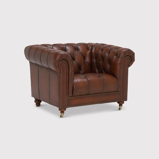 Leather armchair with studs deals
