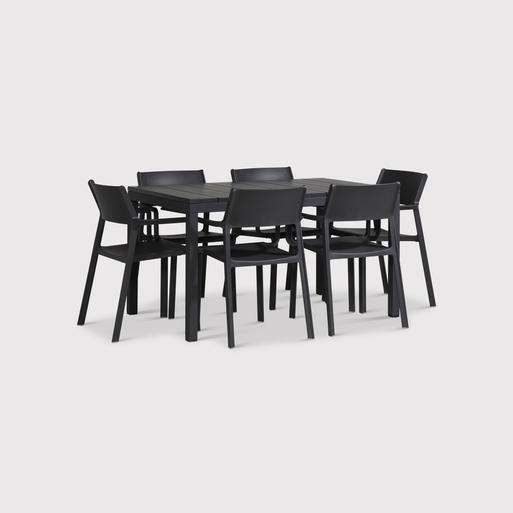 Varuna Recycled Plastic Garden Extending Dining Table and Chairs Seats 6 8 Barker Stonehouse