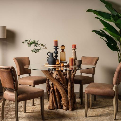 Round wood outlet kitchen table set