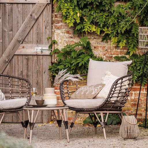 Wicker top brown chair