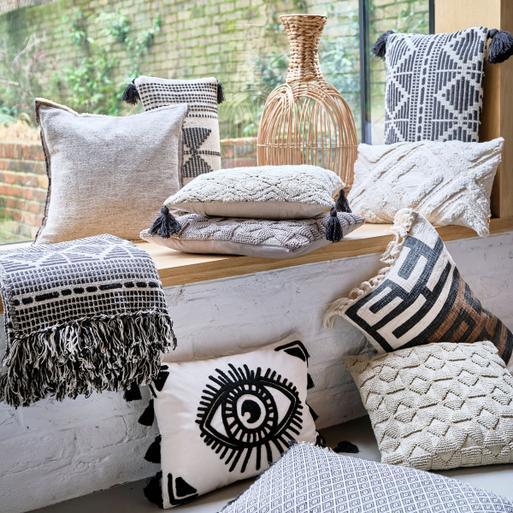 White sales tassel cushion