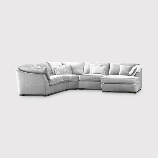 Borelly Fabric Left Hand Corner Sofa Dolce Magnesium Light Grey Barker Stonehouse