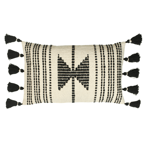 Black tassel cushion top