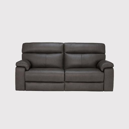 Clark Brown Leather 3 Seater Sofa With Power Motion Recliner