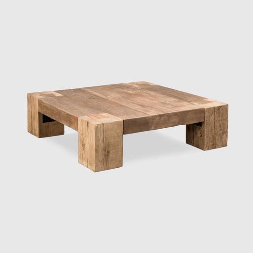 Stone and on sale beam coffee table