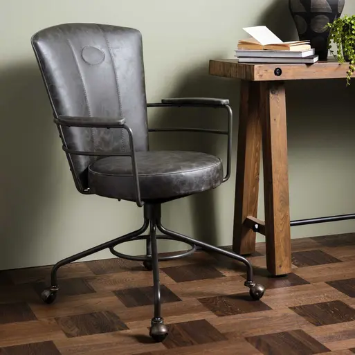 Grey Faux Leather Office Chair Barker Stonehouse