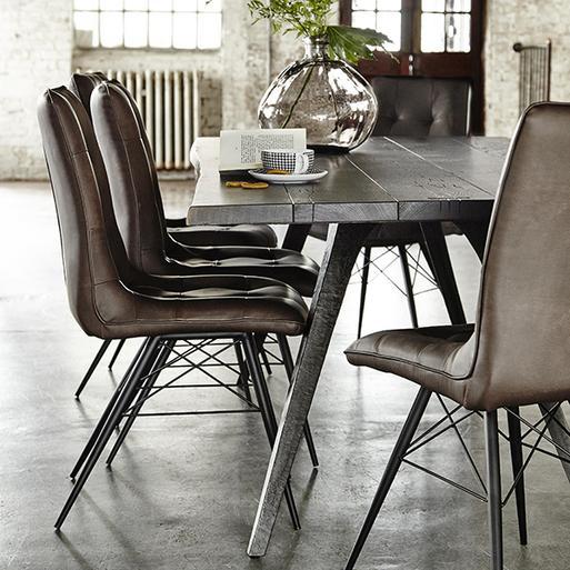 Hix Dark Brown Faux Leather Tufted Dining Chair Barker Stonehouse