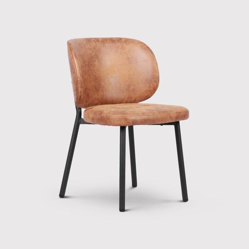 Elodie Tan Curved Fabric Dining Chair Barker Stonehouse