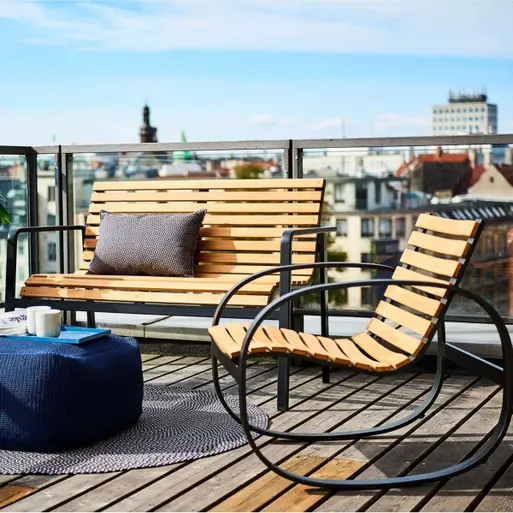 Patio rocking deals chair with ottoman