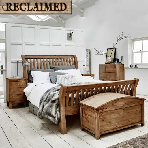 Reclaimed wood sale double bed