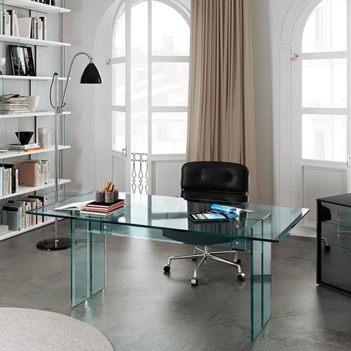 All glass office shop desk