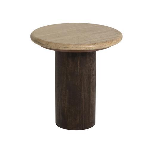 Agra Dark Mango Wood Round Side Table Barker Stonehouse