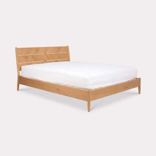 Ercol Monza Brown Wood Herringbone King Bed Frame Barker