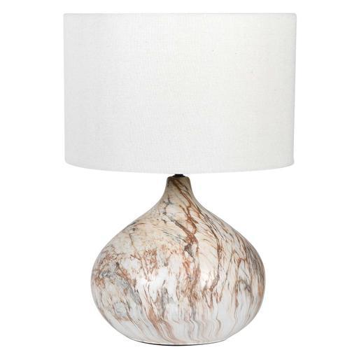 Brown and white shop lamp
