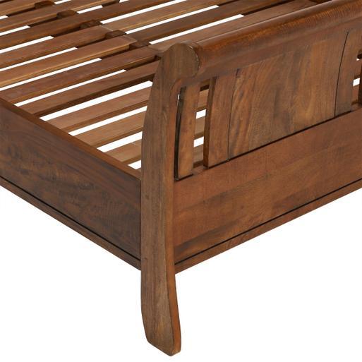 Zahir solid wood low store profile sleigh bed