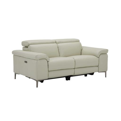 White leather 2 shop seater recliner sofa