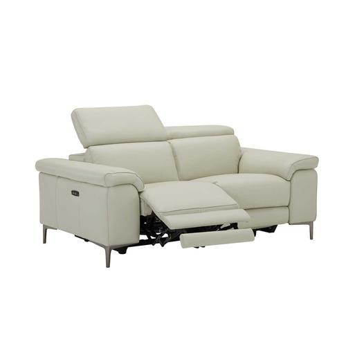 Paolo Light Grey Leather Recliner 2 Seater Sofa Barker Stonehouse