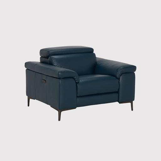 Navy leather outlet accent chair