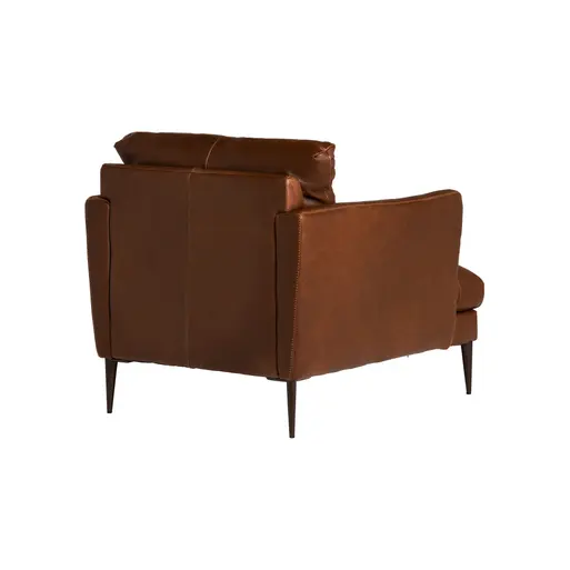 Vidaxl armchair brown real shop leather with acacia wood
