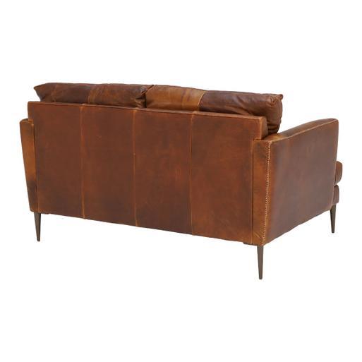 Dark brown outlet leather loveseat