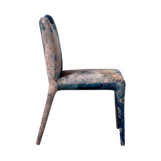 Timothy Oulton Fibi Ink Blue and Natural Velvet Fully Upholstered