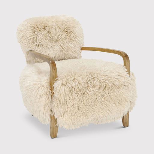 Timothy Oulton Cabana Sheepskin Yeti Accent Chair with Oak