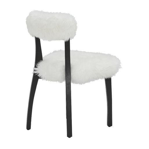 Timothy Oulton Cabin White Sheepskin Yeti Dining Chair With Black