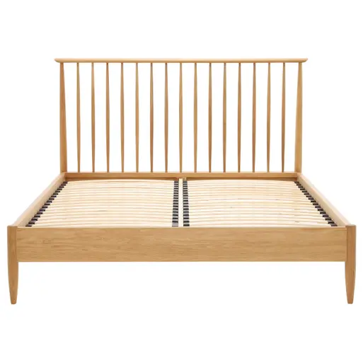 Ercol Teramo Light Brown Wood Spindle Double Bed Frame Barker