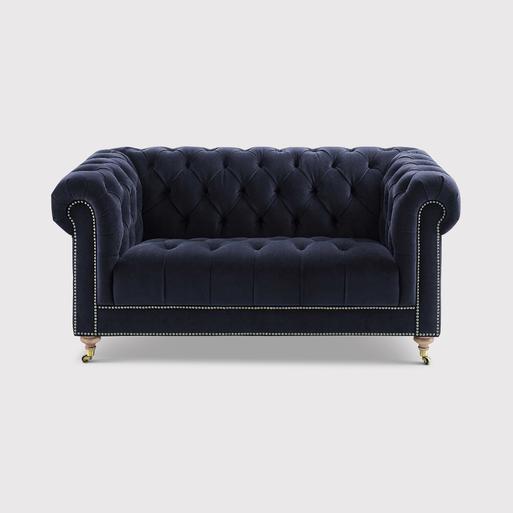 Blue velvet chesterfield couch sale
