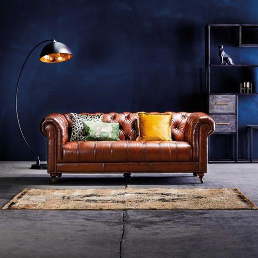 Harlequin leather chesterfield shop sofa