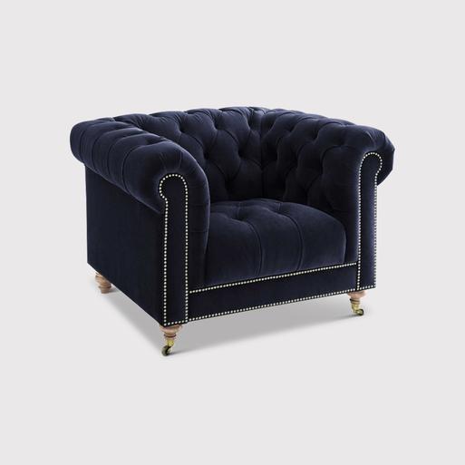Navy velvet club shop chair