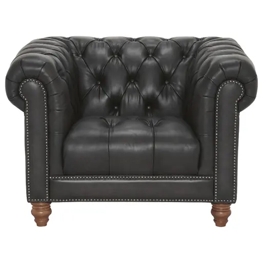 Charcoal store leather chair