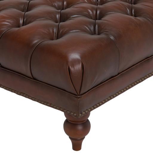 Leather hotsell ottoman footstool