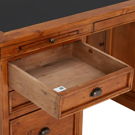 Villiers Reclaimed Wood Double Pedestal Desk Barker Stonehouse