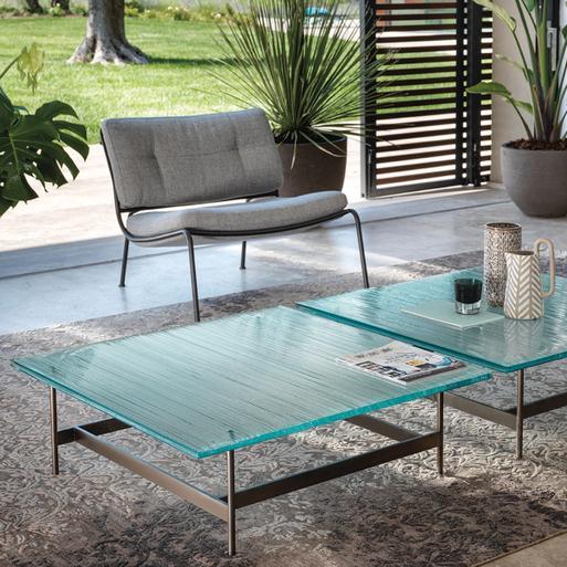 Wave glass store coffee table