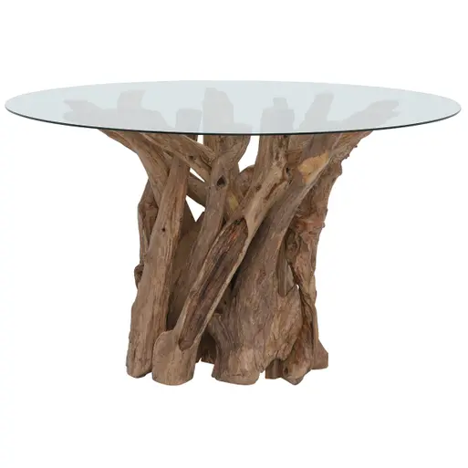 Round glass shop dining table 130cm