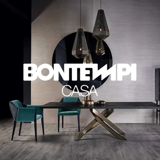 Bontempi Podium 250cm Dining Table, PC002 Concrete L006 Walnut - Main Image